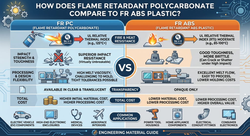 How Does Flame Retardant Polycarbonate Compare to FR ABS Plastic?